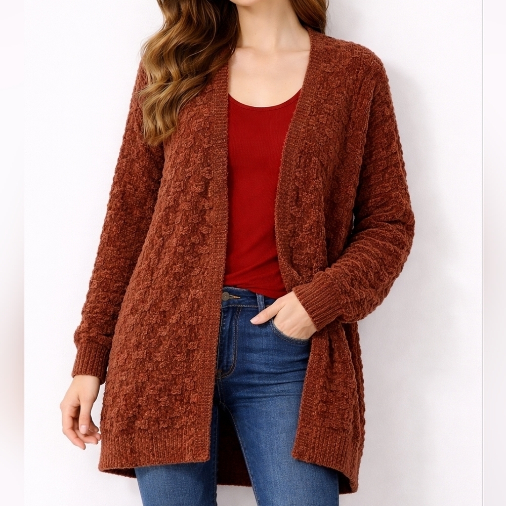 UMGEE Oversized Chunky Chenille Open Front Grandpa Grunge Cardigan Sweater